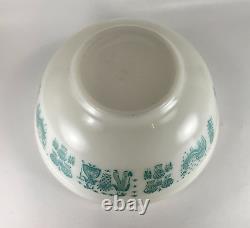Pyrex White On Turquoise Amish Butterprint Mixing Bowl VTG 403 2 1/2 QT