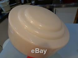 Qlarge Art Deco Milk Glass Light Shade Silver Plated Stepped Top 13 Diameter