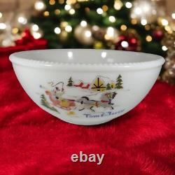 RARE 1940's McKee Milk Glass Sleigh Ride Tom & Jerry Hazel Atlas BOWL ONLY 11