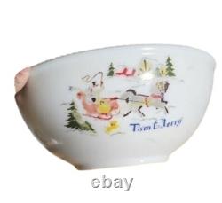 RARE 1940's McKee Milk Glass Sleigh Ride Tom & Jerry Hazel Atlas BOWL ONLY 11