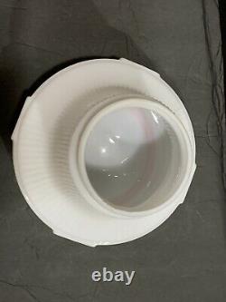 RARE ART DECO Antique RED DESIGN SCHOOL HOUSE Milk Glass Light Shade Fixture