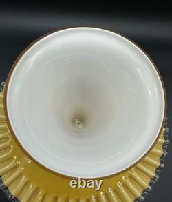RARE Amber Fenton ART GLASS Cake Stand/Plate Silvercrest Vtg Ruffled Edge