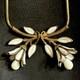 Rare Crown Trifari A Philippe White Milk Glass Bell Flowers Necklace Hard Tofind