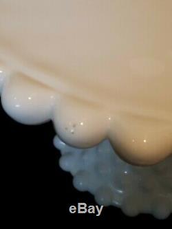 RARE Duncan Miller Milk Glass Giant Old Hobnail Cake Plate Pedestal Vtg White