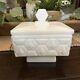 Rare Fenton Vintage Milkglass Honeycomb & Bees Covered Candy Dish