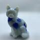 Rare Fenton Dave Fetty Milk Glass With Blue Hanging Hearts Sitting Cat Lim Ed