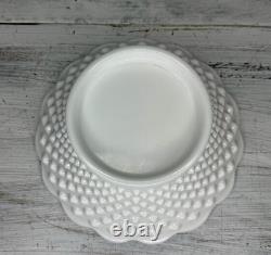 RARE Fenton Hobnail Milk Glass Pedestal Punch Bowl 12 Cups original Glass Ladle