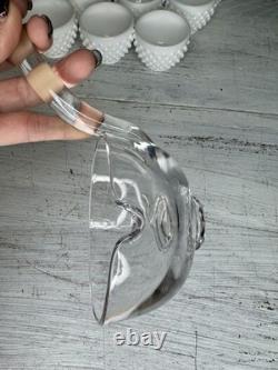 RARE Fenton Hobnail Milk Glass Pedestal Punch Bowl 12 Cups original Glass Ladle