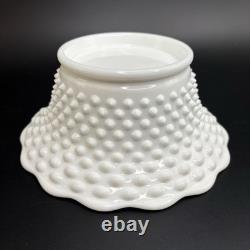 RARE Fenton Hobnail Milk Glass Pedestal Punch Bowl with12 Cups #3722 Very Big