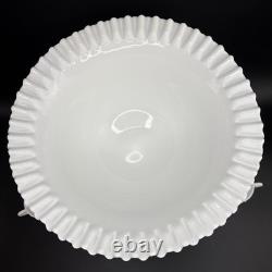RARE Fenton Hobnail Milk Glass Pedestal Punch Bowl with12 Cups #3722 Very Big