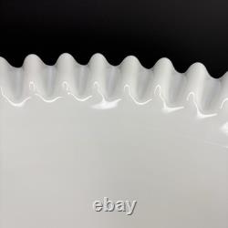 RARE Fenton Hobnail Milk Glass Pedestal Punch Bowl with12 Cups #3722 Very Big