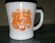 Rare Fire King Anchor Hocking Orange Esso Tiger Exxon D Handle Milk Glass Mug
