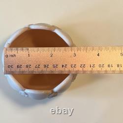 RARE Fostoria Pink Milk Glass Rose Bowl Scalloped Rim Ruffle Draped 4 Tall