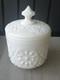 Rare Fostoria Winburn Pattern Handmade Milk Glass Canister Jar & Lid 7h X 4.5