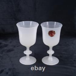 RARE French opaline glass white PORTIEUX VALLERYSTHAL goblets milk glass