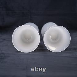 RARE French opaline glass white PORTIEUX VALLERYSTHAL goblets milk glass