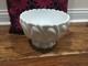 Rare Heavy Indiana Glass 1009 Centerpiece Bowl Ribbed Milk Glass Leaves 8.5''x6