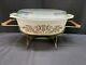 Rare / Htf Pyrex Golden Thistle #045 With Lid And Warming Rack