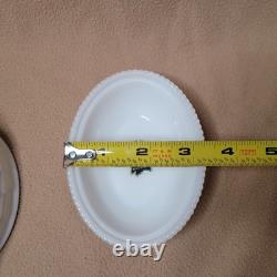 RARE Imperial Glass Duck On Nest, White Milk Glass Covered Dish, Sticker/Stamped