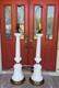 Rare Mid Century Modern Milk Glass White Tall Lamps