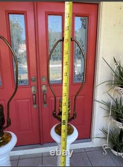RARE Mid Century Modern Milk Glass White Tall Lamps