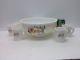 Rare Milk Glass Mckee Tom And Jerry Set Punch Bowl 6 Cups Sleigh Christmas