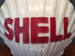 RARE Original Shell Gasoline Milk Glass Gas Pump Globe