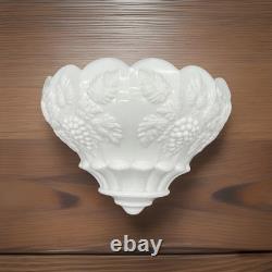RARE Set Of 2 Westmoreland Milk Glass Wall Pockets 8 x 5
