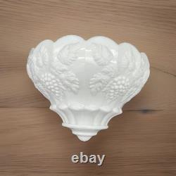 RARE Set Of 2 Westmoreland Milk Glass Wall Pockets 8 x 5
