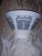 Rare Vintage Hazel Atlas Milk Glass Bowl White Withwedgewood Blue Greek Goddess