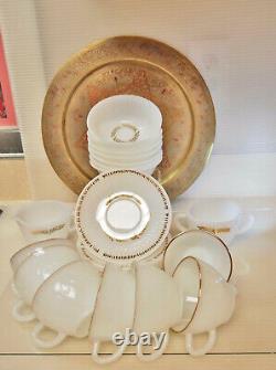 RARE VTG'GOLDEN HARVEST' 23 pieces TEA SET/ USA/ FEDERAL GLASS Co, 1950s