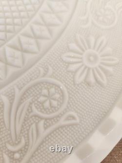 RARE Vintage Duncan and Miller Milk Glass Cake Stand Sandwich Design