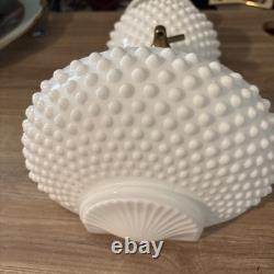 RARE! Vintage Fenton Lavabo White Milk Glass Hobnail Water Fountain Wall Planter