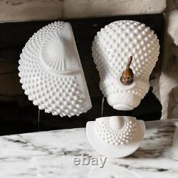 RARE! Vintage Fenton Lavabo White Milk Glass Hobnail Water Fountain Wall Planter