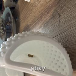 RARE! Vintage Fenton Lavabo White Milk Glass Hobnail Water Fountain Wall Planter