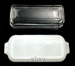 RARE Vintage Fire King OVEN WARE Milk Glass Butter Dish