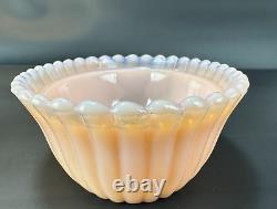 RARE Westmoreland III Rosso Milk Glass Cat on Nest PINK Opalescent Painted VTG