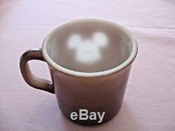 RARE vintage MICKEY MOUSE anchor hocking brown MILK GLASS mug