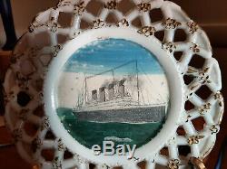 RMS Britannic Unfinished Milk Glass Plate Prototype Titanic White Star Line