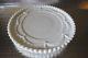Rare Westmoreland Milk Glass Drapes & Tassels Low Seated Cake Stand