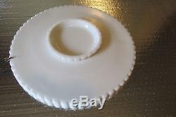 RaRe Westmoreland Milk Glass Drapes & Tassels Low Seated Cake Stand