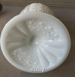 Rare 1950's Fenton Cupped Daisy Button White Milk Glass Footed