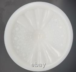 Rare 1950s Fenton Cupped Daisy Button White Milk Glass Footed Vase Vintage 8.5H