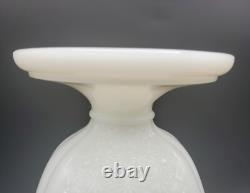 Rare 1950s Fenton Cupped Daisy Button White Milk Glass Footed Vase Vintage 8.5H