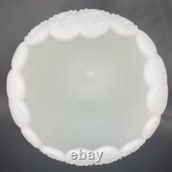 Rare 1950s Fenton Cupped Daisy Button White Milk Glass Footed Vase Vintage 8.5H