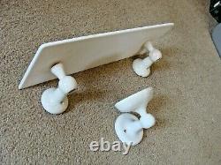 Rare Antique Porcelain & Milk Glass Bathroom Shelf & Soap Dish Victorian