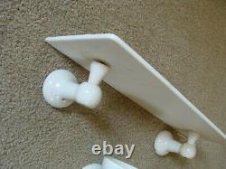 Rare Antique Porcelain & Milk Glass Bathroom Shelf & Soap Dish Victorian