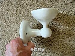 Rare Antique Porcelain & Milk Glass Bathroom Shelf & Soap Dish Victorian