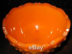 Rare Colororange Slag Smith Glass Footed Milk Glass Bowl