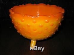 Rare Colororange Slag Smith Glass Footed Milk Glass Bowl